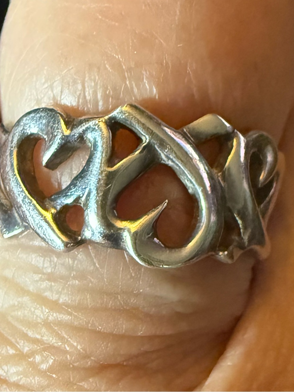 Tiffany & Co Sterling Silver Heart Band Ring -